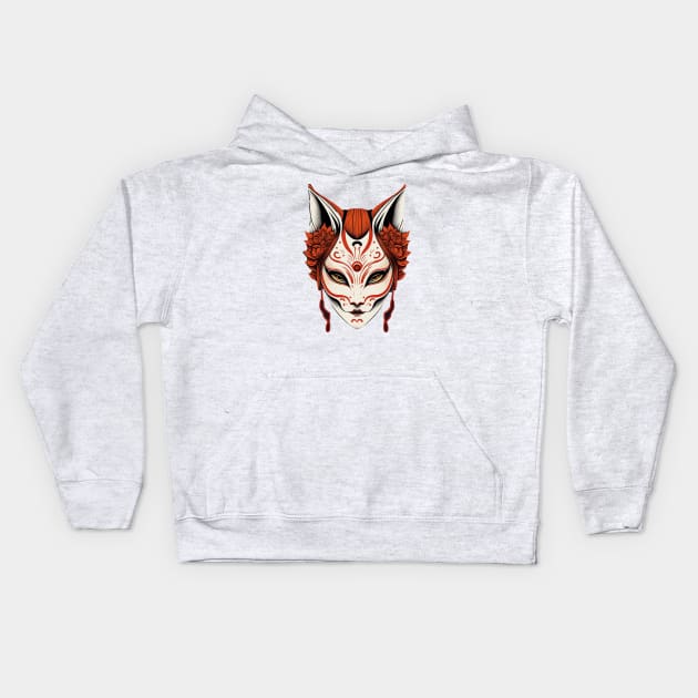 Traditional Japanese Art Kitsune Mask or Fox Japan Kids Hoodie by tatadonets